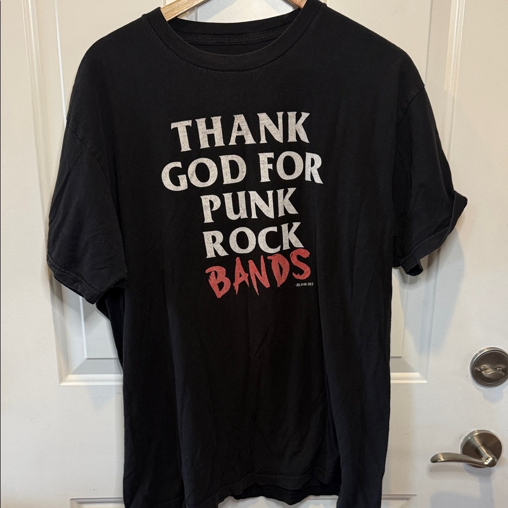 Black Graphic Tee - Thank God for Punk Rock Bands